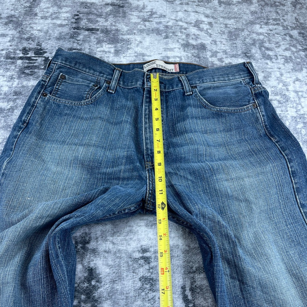 Levi Strauss & CO Mens 36x32 569 Loose Straight Denim Jeans Blue Solid Baggy - Picture 8 of 13